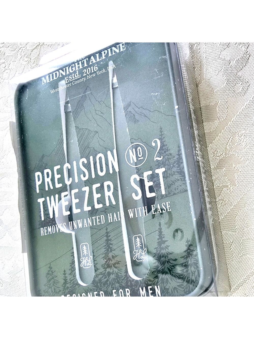 NEW! The Midnight Alphine Precision #2 Tweezer Set for Men